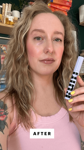 Selfie of McGrath after applying Kulfi's Badi Lash Mascara