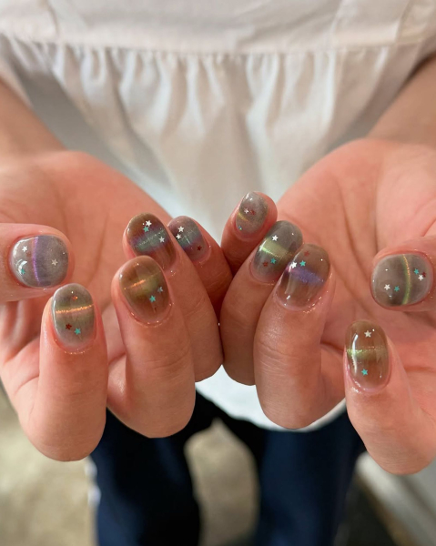 korean nail art trends 2026 barcode nails  courtesy of nail.nuha