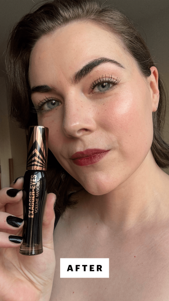 Dall'Asen after applying the Charlotte Tilbury Exaggereyes Volume Mascara